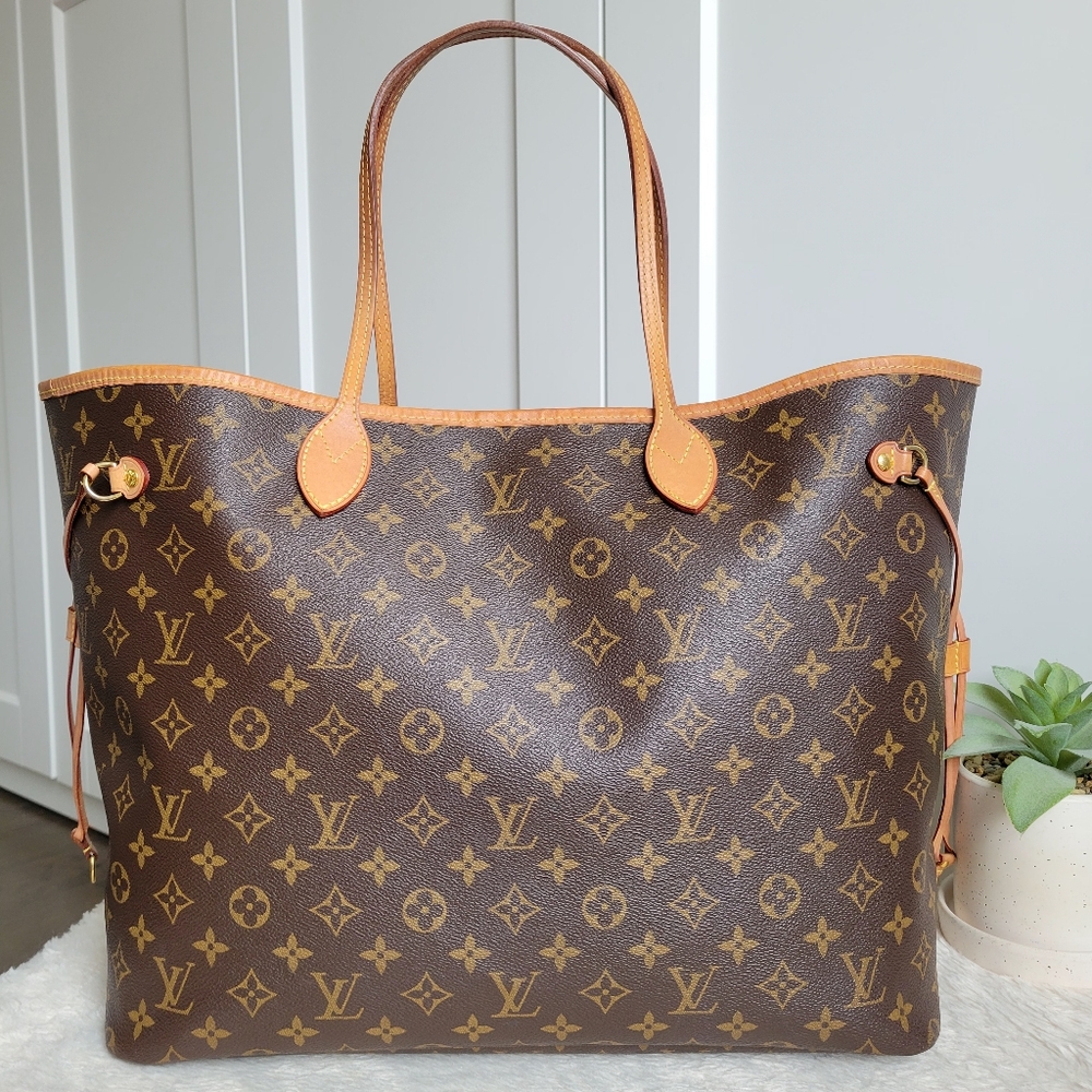 💕CLASSIC Louis Vuitton Neverfull GM Monogram "PEONY/Hot Pink Interior" Tote Bag